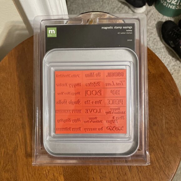 Making Memories Magnetic Stamp Sayings (42 Rubber Stamps) ~ Holiday - NIP - Picture 2 of 3